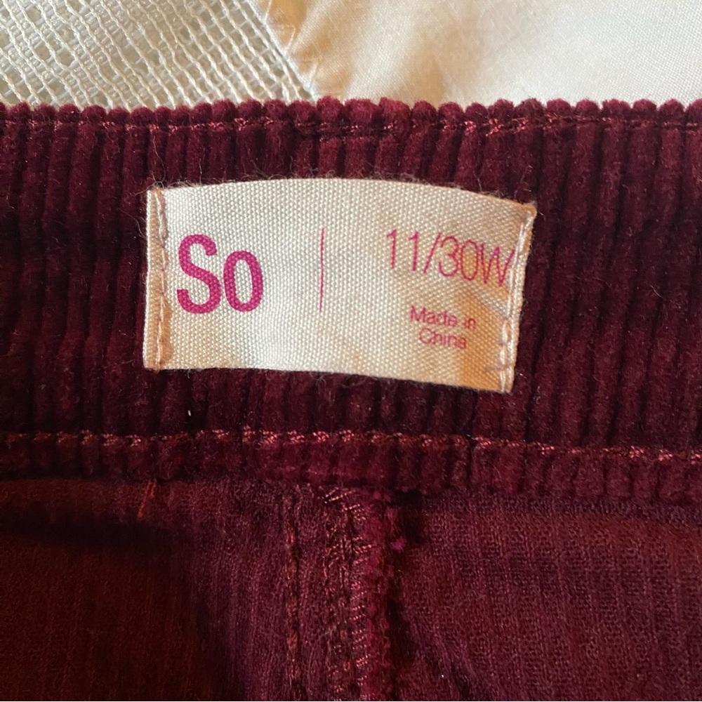 SO Brand Burgundy Corduroy Mini Skirt. Size Junior 11. NWT - Picture 2 of 5